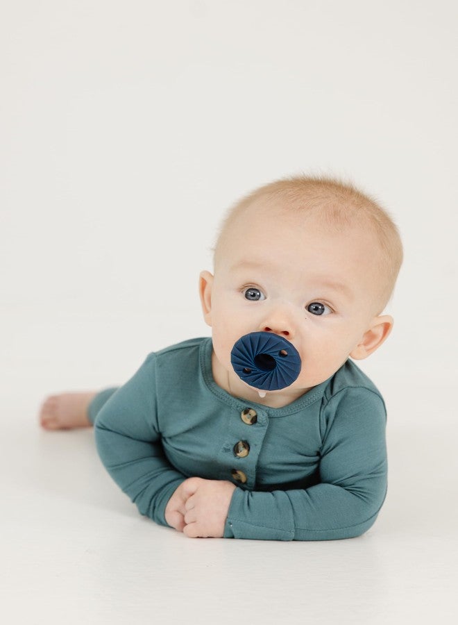 doddle & co. Doodle & Co. Tokyo Classic Pacifier for New Born Babies | BPA Free Natural Shape 100% Silicone for Infants with & Without Teeth | Helps Promote Healthy Oral Development | 0-3 Months | Navy/Cloud 9 - Image 2